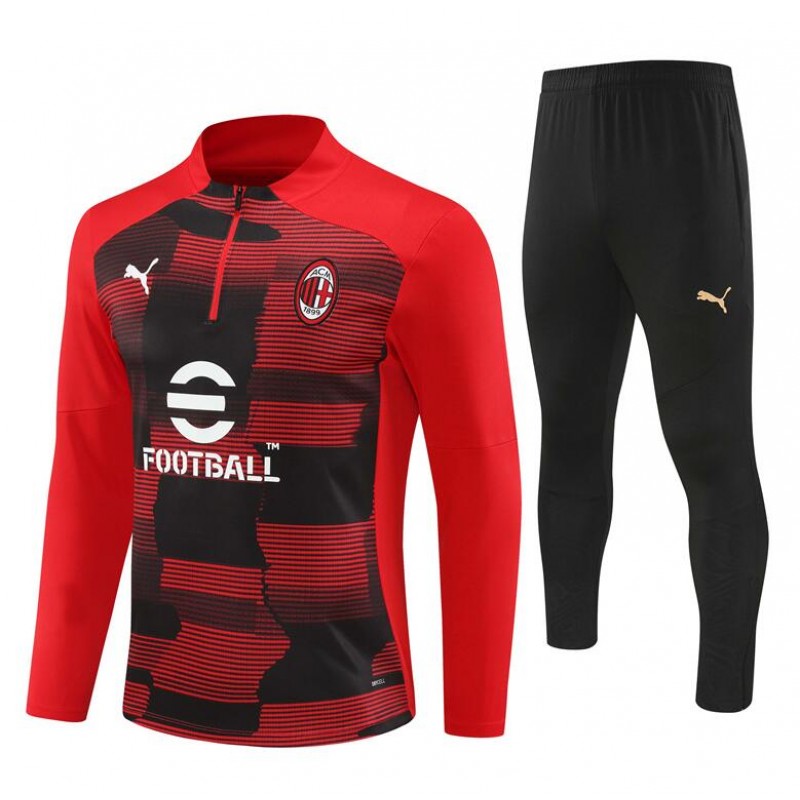 Chandal Entrenamiento AC Milan (Hombre/Niño) Rojo 24/25 + Pantalones