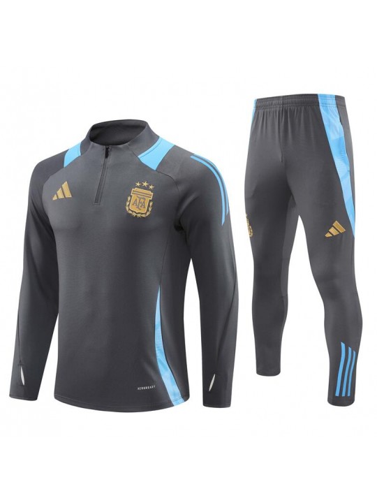 Chandal Entrenamiento Argentina Pre-Match (Hombre/Niño) Gris 24/25 + Pantalones