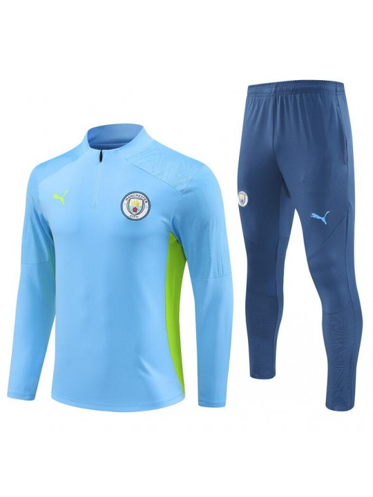 Chandal Entrenamiento Manchester City (Hombre/Niño) Azul 24/25 + Pantalones