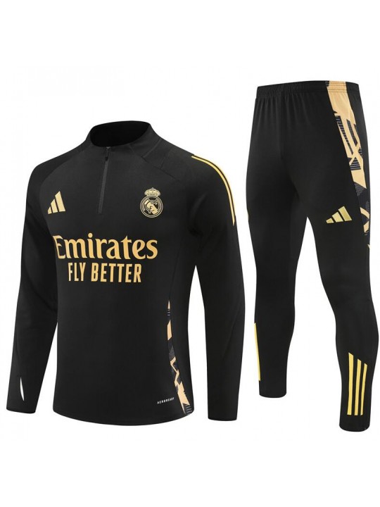 Chandals Real Madrid (Hombre/Niño) Negro 2024/2025 + Pantalones