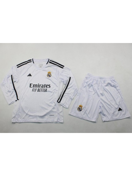 Camiseta Real M adrid Primera Equipación 24/25 ML Niño