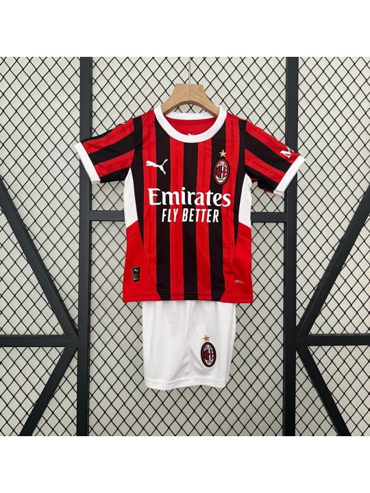 Camiseta Fc AC Milan Primera Equipación 24/25 Niño