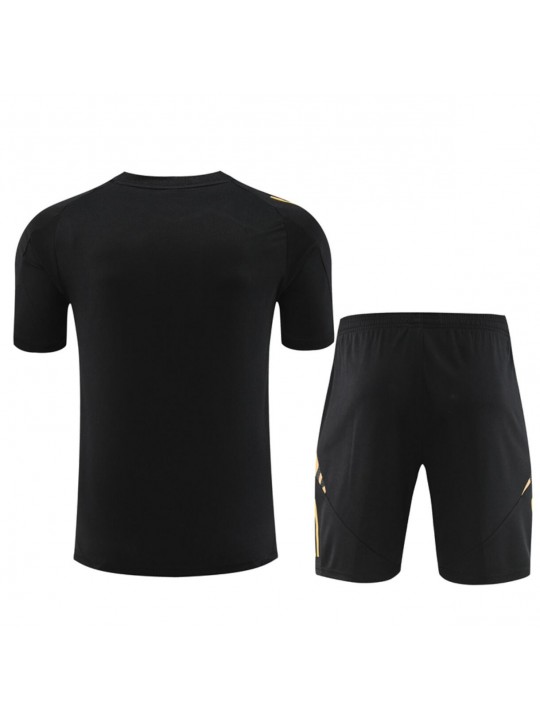 Camiseta Real M adrid Pre-Match 24/25 Negra (Hombre/Niño) + Pantalones