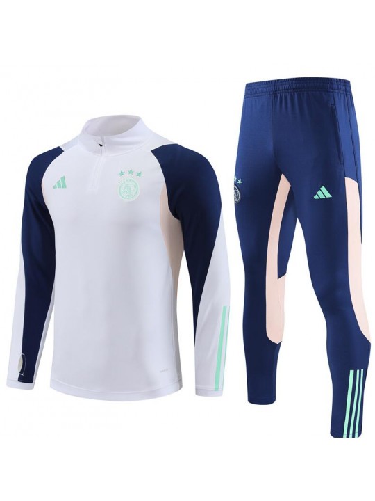 Sudadera Fc Ajax de Ámsterdam 2023 - 2024 Blanco (Hombre/Niño) + Pantalones