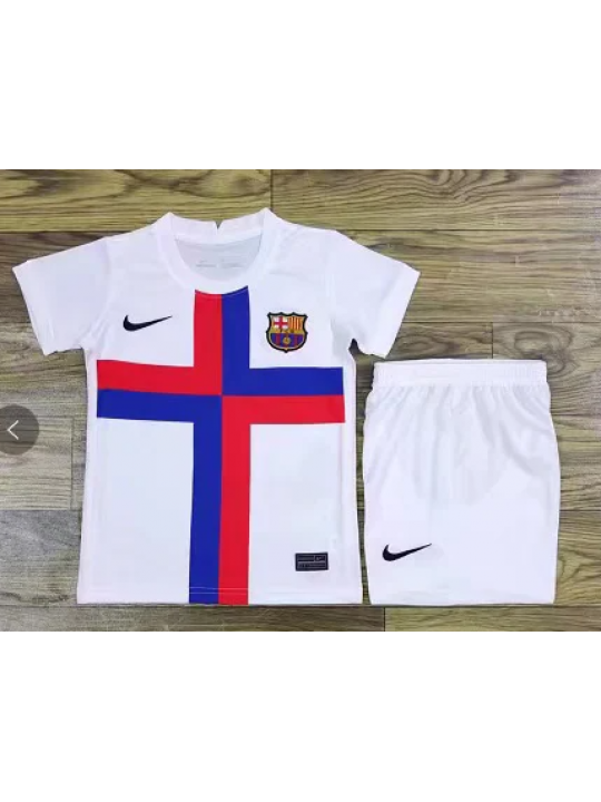 Camiseta b-arcelona 2022 Blanca Niño