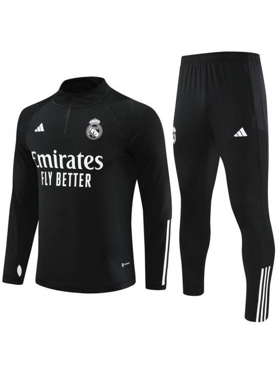 Sudadera Real Madrid FC 2023-2024 Negro (Hombre/Niño) + Pantalones