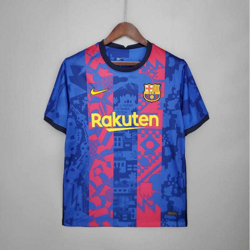 Camiseta Del b-arcelona Para La Champions 2021-22 Niño