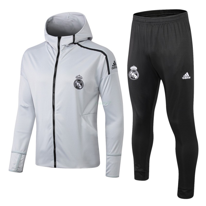 Chándal Real Madrid 2018/2019 Con Capucha Gris Plata