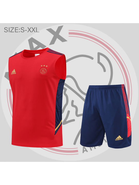 Camiseta De Fútbol Sin Mangas AFC A jax Pre-Match 22/23 Rojo + Pantalones