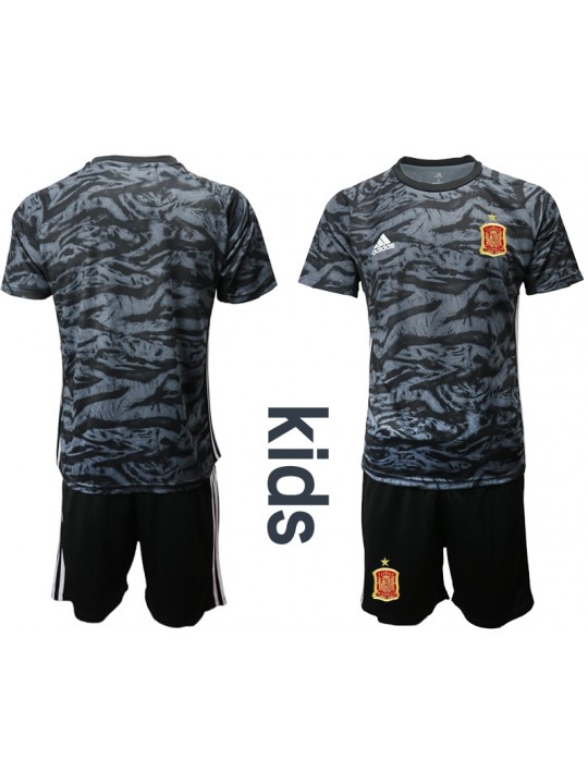 Camiseta España Portero en negro2020 Edición Copa De Europa  Nino