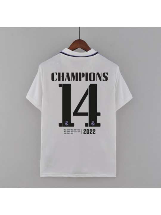 Camiseta REAL M ADRID Campeones 14 Primera Equipación Blanca 22/23