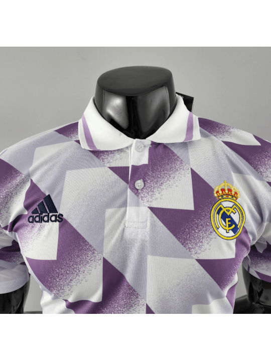 POLO 22/23 REAL MADRID MORADO Y BLANCO