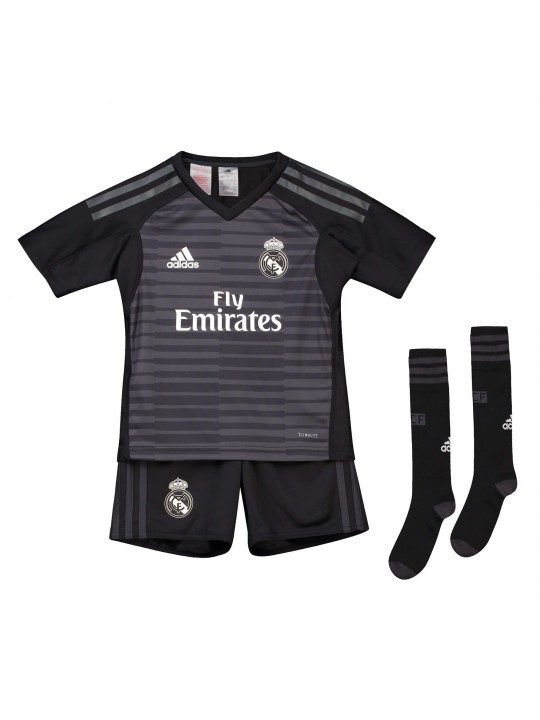 Conjunto mini 1ª equipación de portero del Real Madrid 2018-19